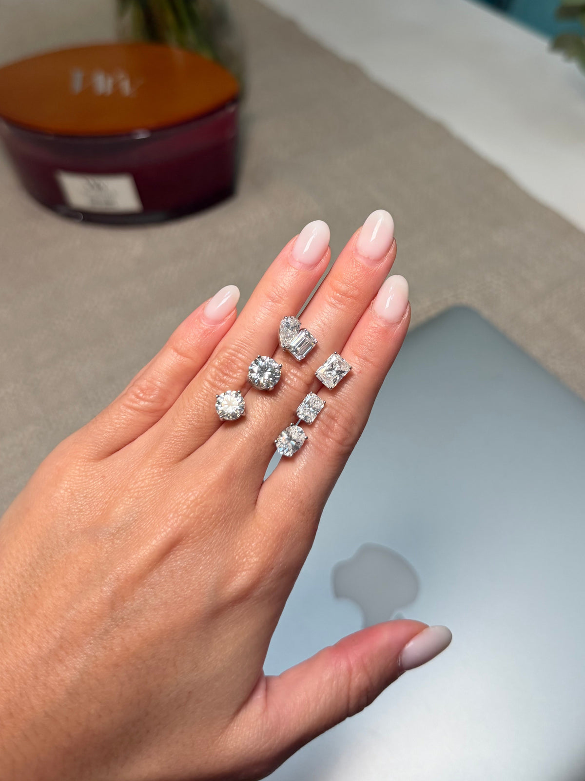 Round Solitaire Stud Earrings