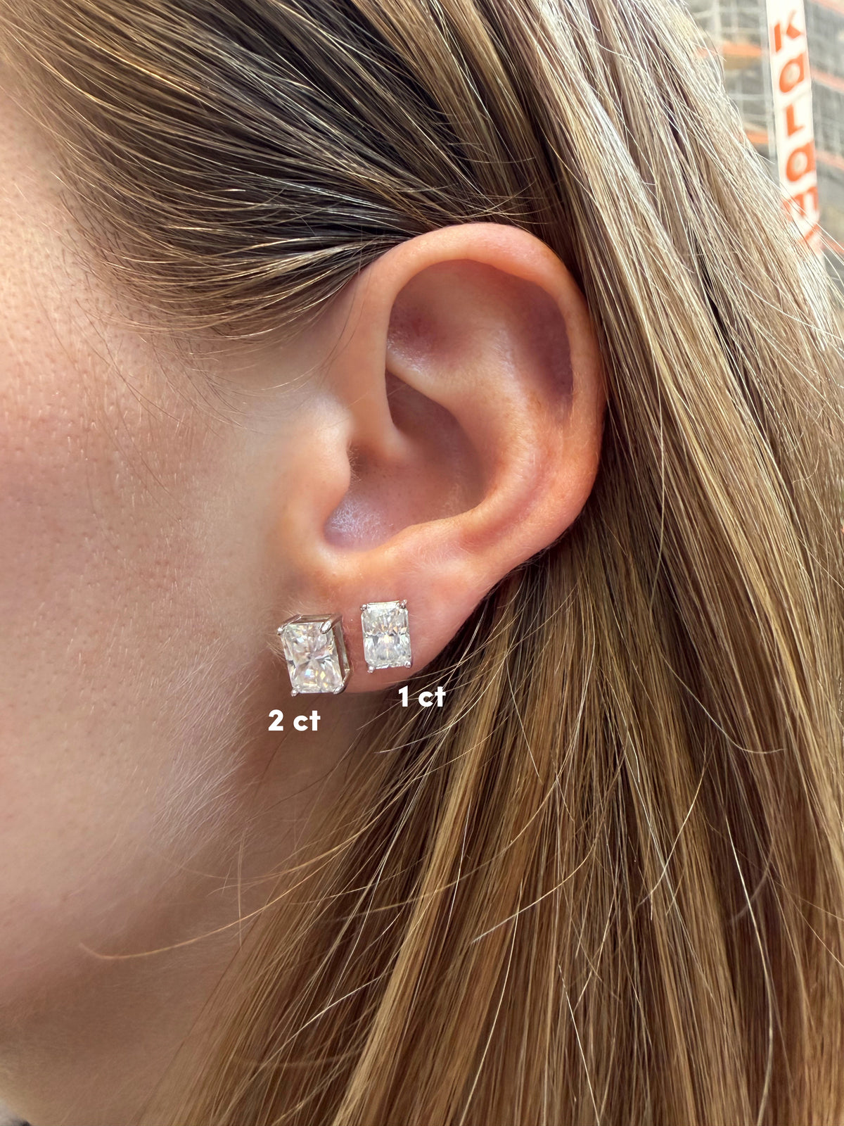 Radiant Cut Stud Earrings