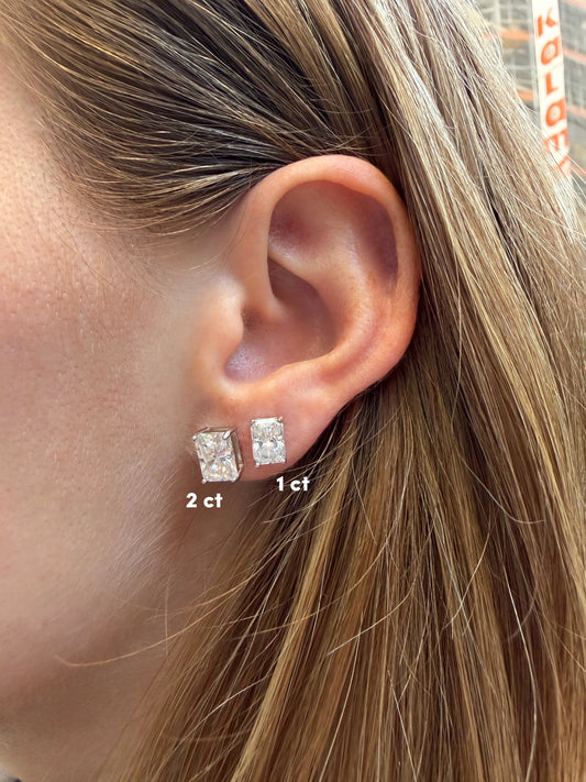 Radiant Cut Stud Earrings