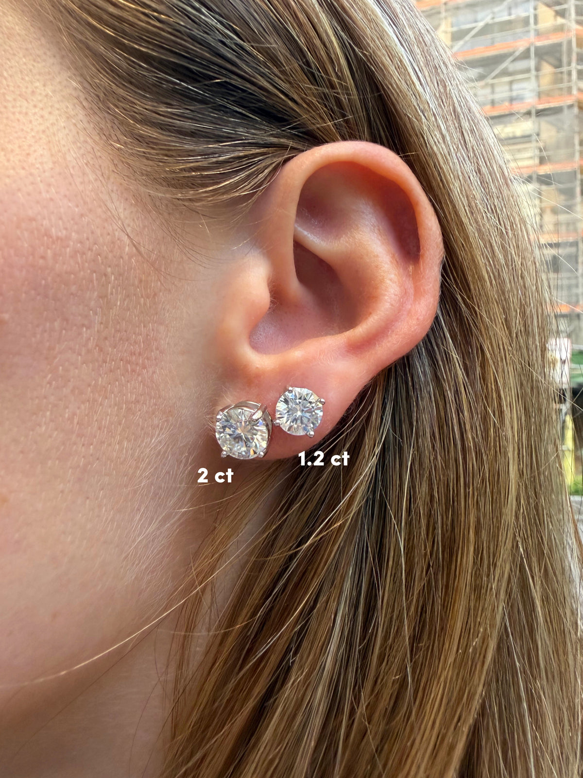 Round Solitaire Stud Earrings