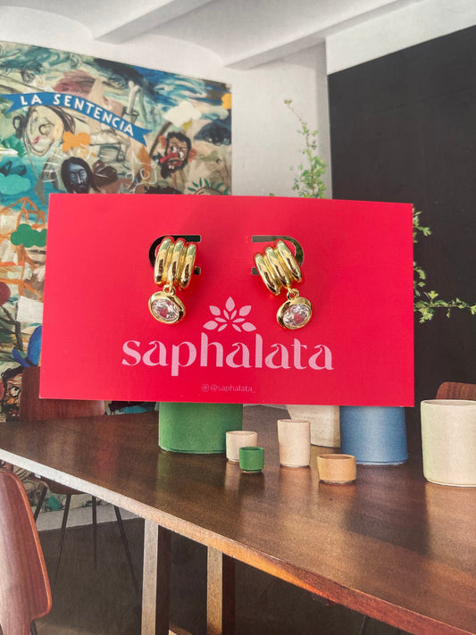 Cushion Stone Drop Earrings