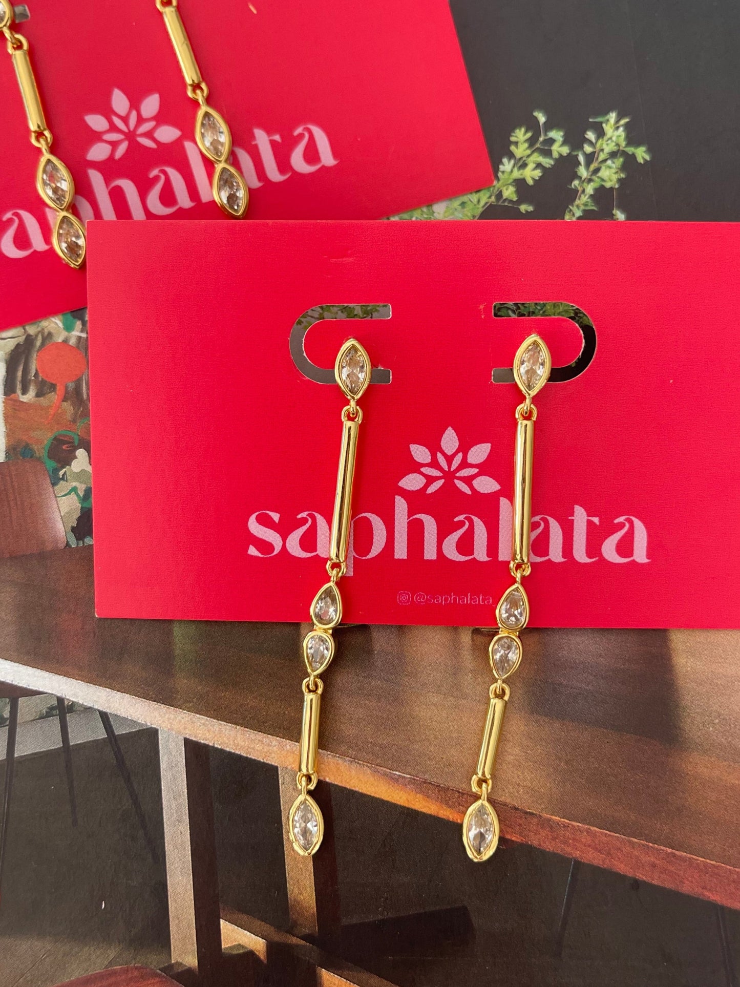 Drop Bezel Earrings