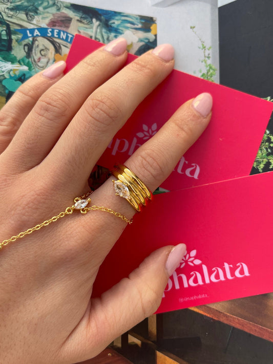 Multilayer Teardrop Ring